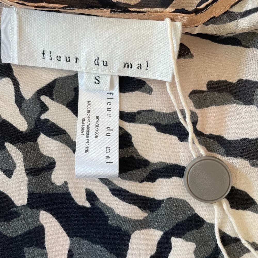 Tiger-print Silk-chiffon Wrap Blouse from FLEUR DU MAL - Picture 7 of 10